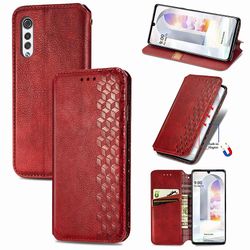 Kompatibel med Lg Velvet Flip Case Etui Vintage Wallet Flip Cover med magnetisk lukning Coque - Blå rød