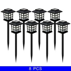 Landskab Vandtæt Udendørs Yard Led Plænelampe Solar Pathway Lights Hvid 8PCS