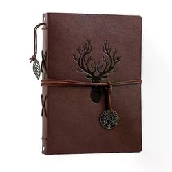 Valokuva-albumi Vintage Nahka Scrapbooking 30 Arkkia (60 sivua) Albumi Valokuvakirja Muistot Kirja Uudelleentäytettävät Mustat Sivut Kraft Paperi S...