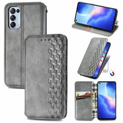 Kompatibel med Oppo Reno 5 5g Flip Case Etui Vintage Wallet Flip Cover med magnetisk lukning Coque - Blå grå