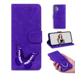 Etui til Samsung Galaxy A32 4g Butterfly Cover Premium Læder Magnetisk- Pink Lilla