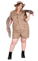 Women's Safari Lady Plus Size Movie Fancy Dress Costume 4XL