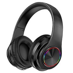 Coosilo Led trådløse hovedtelefoner med Mic Bluetooth headset Øretelefoner foldbar Stereo sort