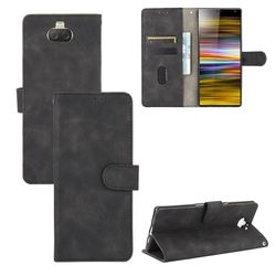 Etui til Sony Xperia 10 Plus Cover Premium Læder med kortholder Flip Folio Magnetisk Etui Coque - Sort