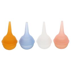 4stk Baby Nasal Aspirators Silikon Mucus Sucker Infant Nose Cleaner Ear Sprøyte Baby Booger Removers For Infant Nose Congestion Relief Assortert Color