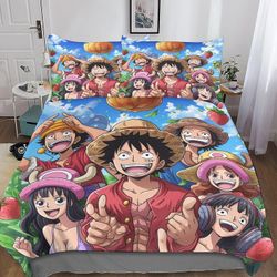 DSJackson yksiosainen lohduttajasetti piilotetulla vetoketjusulkimella - ylellinen mikrokuituinen anime-vuodevaatteet 3D-tulostuksella, täydellinen...