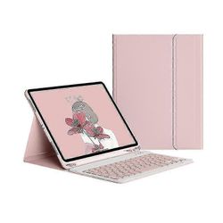 Kotelo näppäimistöllä ipadille 9.7 inch 2017 2018 5. 6. sukupolvi Vaaleanpunainen