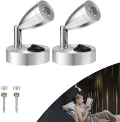 2 Led Spotlight Lukuvalot 3w 12v kytkimellä