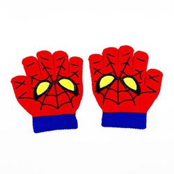 Spiderman Strikk Stretch Full Finger Hansker Halv Finger Hansker Gaver For Kids Boys Rød (full finger)