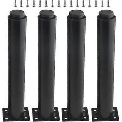 (25-42cm, musta) Sarja 4 vahvaa säädettävää metallihuonekalujalkaa - varastossa