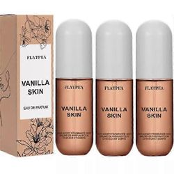 Vanilja Skin Hair &; Body Fragrance Mist Travel Spray BRÄNDI UUTTA 3pcs