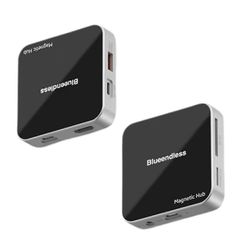 Magneettinen USB-C-keskitin USB A 3.2 10Gbps PD100W Type-C -moniporttisovitin SD/TF-korttikeskitin 16 15 Pro Max 7 portille Harmaa musta