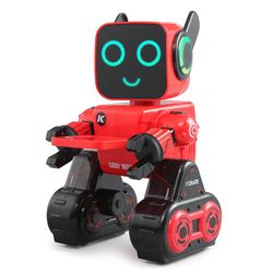 Sajygv 2.4g intelligent robot med viden om virksomhedsledelse, tidlig uddannelse, RGB lys, genopladelig, Rc, til dreng og pige Rød