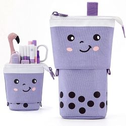 Linkrunning Stående penalhus Sød teleskopisk penneholder Kawaii papirvarer pose makeup kosmetik taske til skoleelever kontor kvinder teenagere pige...