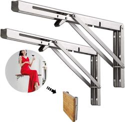 tagres Pliants en Acier Inoxydablede 500mm, tagre murale Pliante, Triangulaires Cadre de Support, Kaada pöydät, Bancs et tagres, Lataa maksimi: 225kg