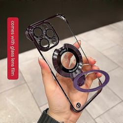Turvatyynyn putoamisenesto iPhone-kotelolle näkymättömällä rengasjalustalla iPhone 15 -sarjalle iPhone 11Promax Dark Purple