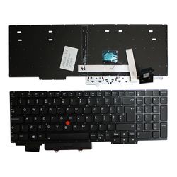 Power4Laptops Lenovo ThinkPad E15 med markør baggrundsbelyst sort UK layout udskiftning laptop tastatur