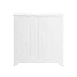 Kylpyhuoneen allaskaappi, kylpyhuoneen säilytyskaappi, jossa 2 ovea ja hylly, WC-pönttöön, toimittaja, kahvaton muotoilu, SoBuy BZR108-W Valkoinen ...