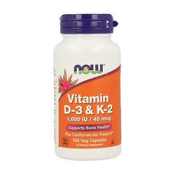 Now! Vitaminer D3 og K2 120 vegetabilske kapsler