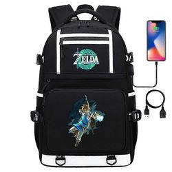 Game Zelda-Link Print Reppu Ihanteellinen koululaukku teini-ikäisille, opiskelijoille, miehille ja naisille Laadukas 2