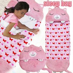 160x60cm makuupussi Lapset Aikuisten retkeily Makuupussi Tyyny Lahja Poika Isot lasten makuupussi Vaaleanpunainen