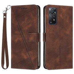 Nahkakotelo, joka on yhteensopiva Xiaomi Redmi Note 12 Pro 4G / Note 11 Pro 4G (MediaTek) / Note 11 Pro 5G (Qualcomm) / Note 11 Pro+ 5G kanssa Ruskea