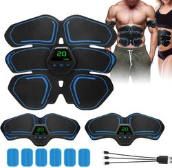 Ems lihasstimulaattori Abs Trainer Lihasstimulaattori Vatsalihasten väriaine Abs Stimulaattori Harjoituslaitteet miehille ja naisille EMS Vatsan sä...