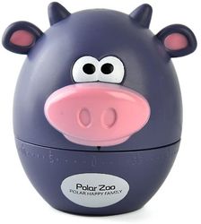 Jusch Cute Cartoon Cow eller Bear Timere 60 minutter Mekanisk Køkken Cooking Timer Ur Højt Alarmtællere Mini Size Manuel Timer (blå Ko)