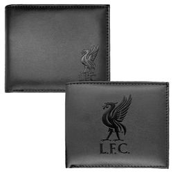 Liverpool FC Herre Tegnebog Læder præget Crest OFFICIELLE Fodbold Gave Sort 9cm x 11cm