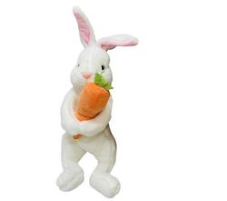 Pääsiäispupu Pehmokani, Pääsiäiskaninukke, Pupua halaava porkkanapehmolelu lapsille valkoinen
