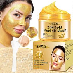 Unbrand 24k Gold Peel Off Mask, Anti-Wrinkle Anti Ageing Face Mask Blackhead Remover Mask, kosteuttava syväpuhdistus, vähentää hienoja juonteita ja...