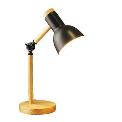 Zch Nordisk trækunst jern led folde simple skrivebord lampe øjenbeskyttelse sort