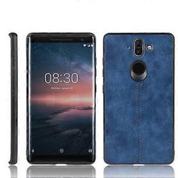 Goodcase Nokia 8 Sirocco iskunkestävä ompelu lehmäkuvio iho PC + PU + TPU-kotelo Sininen