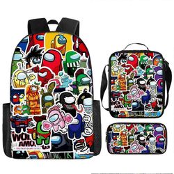 Joukossamme koululaukku kolmiosainen opiskelijareppu + olkalaukku + penaali Tyyli 34