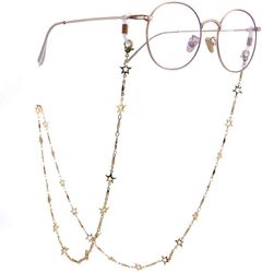 Xqday Femtakkede Star Briller Chain Holder briller tilbehør til mænd kvinder