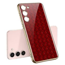 GKK yhteensopiva Samsung Galaxy S24 -kotelon kanssa galvanointikuviotulostus karkaistu lasi takakansi Punainen