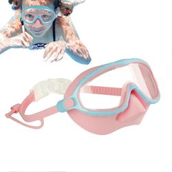 Lasten uimalasit nenäsuojalla | Huurtumista estävät snorklausvälineet 4-16-vuotiaille tytöille | Vedenpitävät vaaleanpunaiset uimalasit
