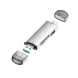 Multi-funksjon USB3.0-kortleser USB Otg-adapter for PC Laptop Tilbehør Sølv