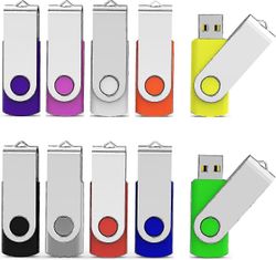 10 stk 16 GB Flash Drive Pack, USB-dreibar minnepinne bulk USB-minnepinne svingbar hoppestasjon for datalagring
