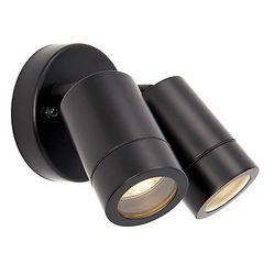 Saxby Lighting (Poole) Saxby Palin - 2 Lys Udendørs Spotlight Matt Black, Glas IP44, GU10