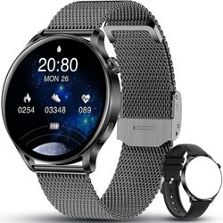 Suren Connected Watch Kvinder, Smartwatch Bluetooth-opkald, med puls skridttæller Sleep Music Control