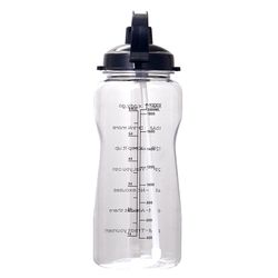 Unbrand 2000ml motiverende udendørs og rejse vandflaske med tidsmarkør og halm, lækagesikker Tritan Bpasports Flaske Hvid