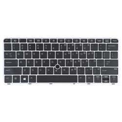 HP EliteBook 820 G3 US -version näppäimistölle, jossa on taustavalo ja osoitin Hopea