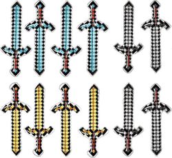 12kpl puhallettavat miekat, pikseli puhallettava miekka lapsille puhallettava kevyt miekka lelut syntymäpäiväjuhliin cosplay allasjuhlat halloween ...