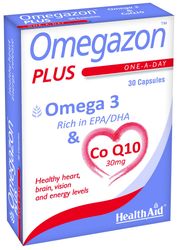 Health Aid Omegazon Plus (CoQ10) Läpipainopakkaus Kapselit, 30 Kapselia