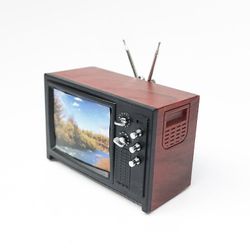 Miniatyr 1 / 12 Vintage TV Mini TV-apparat Dollhouse Møbler