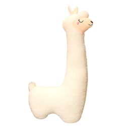 Fluffy Alpaca Søteste Snuggle Buddy Alpaca Plysj Lang Hals Plysj Leketøy Sofa Pute Pute Tegneserie Fylte Dukker Hvit 75cm