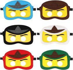 Lasten huopanaamio, 6 samurai-silmänaamion pakkaus, lasten syntymäpäiväjuhlapussit, naamion hieno mekko lasten syntymäpäiväjuhliin, puolinaamarit c...