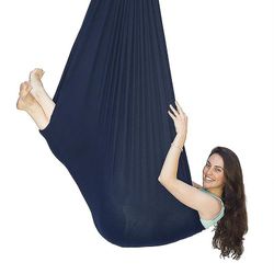 Jying Aerial Yoga Swing Set &Hængekøje Kit for fleksibilitet &smertelindring Multi-farve Mørkeblå 150x280CM