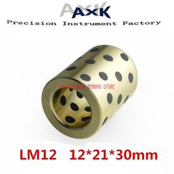 Rodamientos 4stk 12x21x30 mm lineær grafit kobbersæt bærende bøsning olie Selvsmørende Jdb Gratis forsendelse Lm12uu Lm12